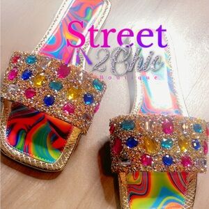 Women's Multicolor Gem Sandals
